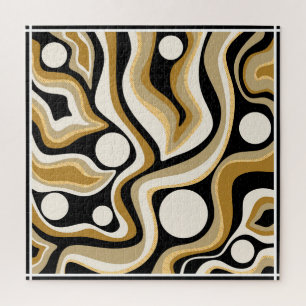 Quebra-cabeça Padrão de Fundo de Linhas Onduladas Abstratas