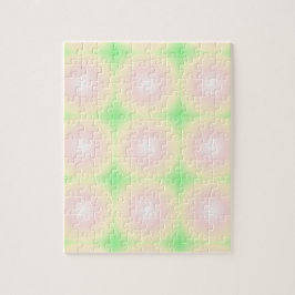 Quebra-cabeça Padrão de Gradiente Óptico 3D Branco Rosa Verde Pá