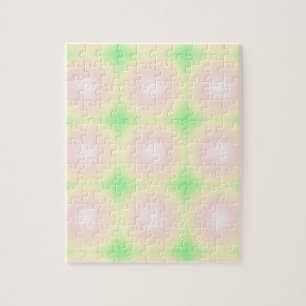 Quebra-cabeça Padrão de Gradiente Óptico 3D Branco Rosa Verde Pá