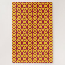 Padrão de Hexágono Dourado Garnet Corações