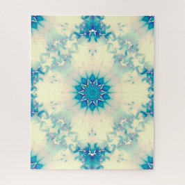 Quebra-cabeça Padrão de inverno do Floco de Neve Azul congelado