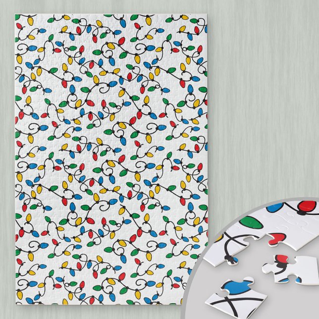 Quebra-cabeça Padrão de lâmpada de natal colorida difícil (Criador carregado)