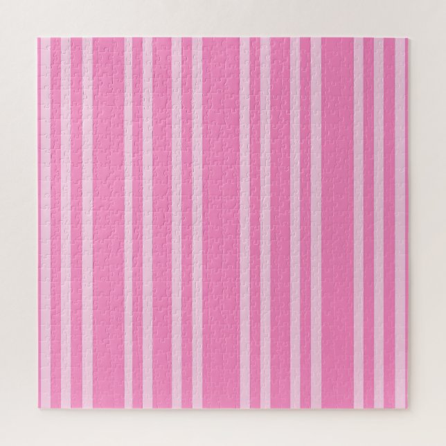 Quebra-cabeça Padrão de Listra Rosa Clássico Branco (Vertical)