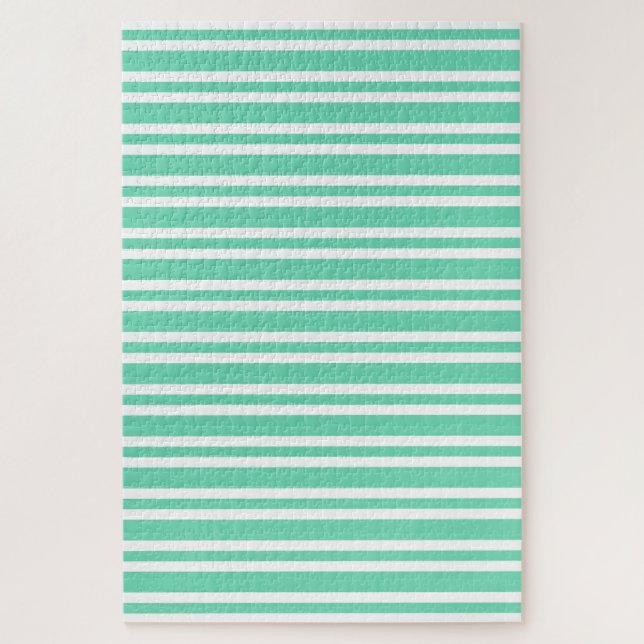 Quebra-cabeça Padrão de Listras Brancas Aquamarine (Vertical)