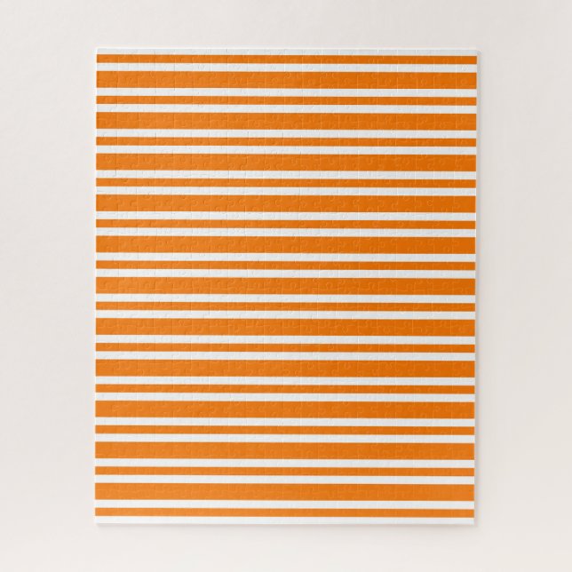 Quebra-cabeça Padrão de Listras Brancas Laranja (Vertical)