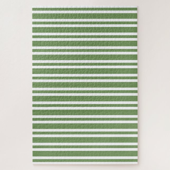 Quebra-cabeça Padrão de Listras Brancas Verdes (Vertical)