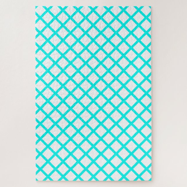 Quebra-cabeça Padrão de Listras de Diamante Arlequim Branco Verd (Vertical)