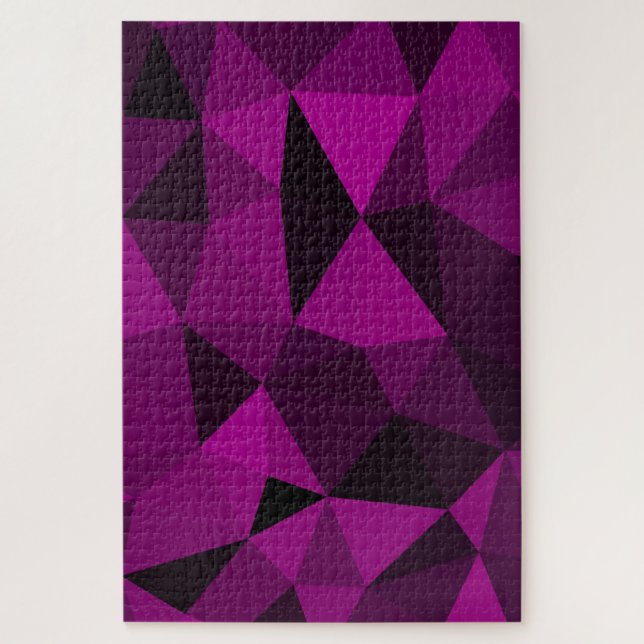 Quebra-cabeça Padrão de malha geométrica preta rosa (Vertical)