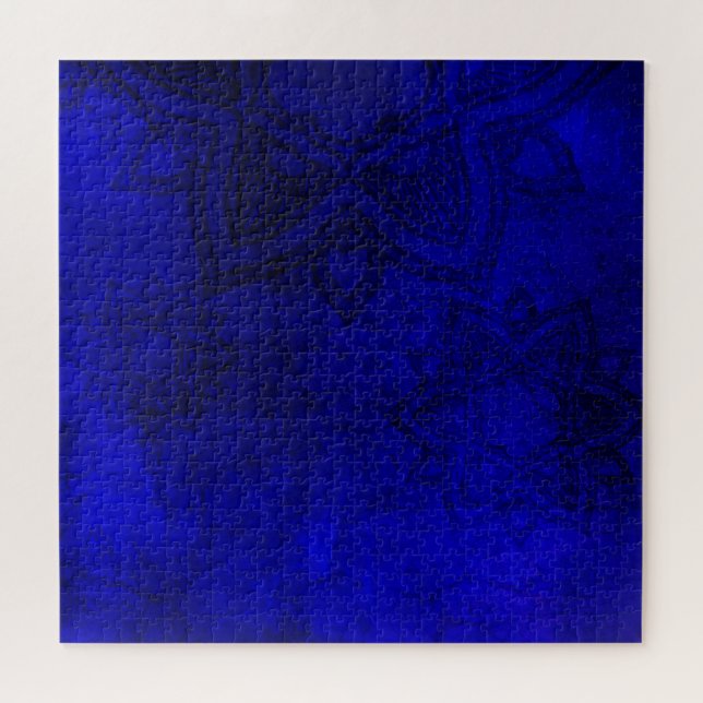 Quebra-cabeça Padrão de Mandala Azul em Descanso (Horizontal)