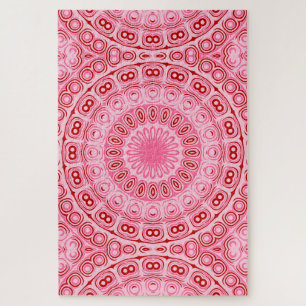 Quebra-cabeça Padrão de Mandala Carmesim e Rosa