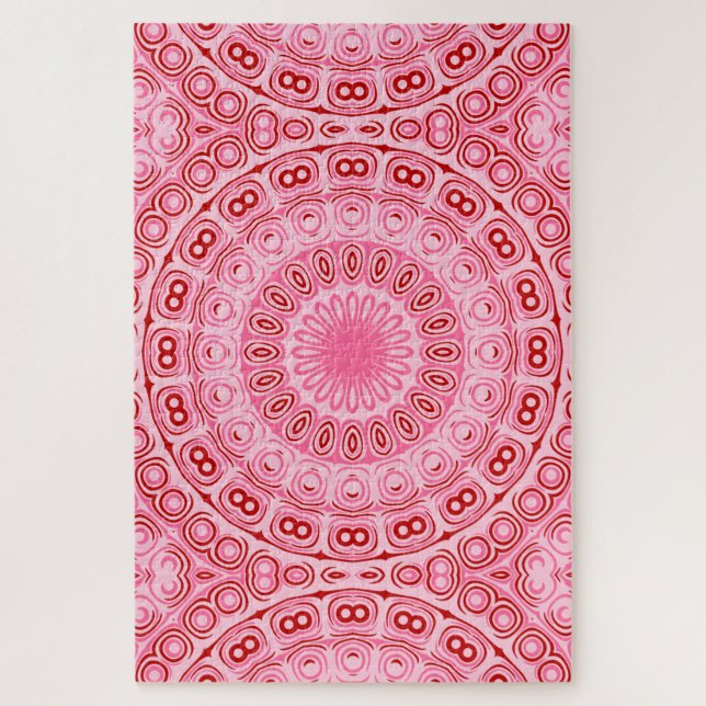 Quebra-cabeça Padrão de Mandala Carmesim e Rosa (Vertical)