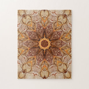Quebra-cabeça Padrão de Mandala de Areia com Puzzle de Centro de
