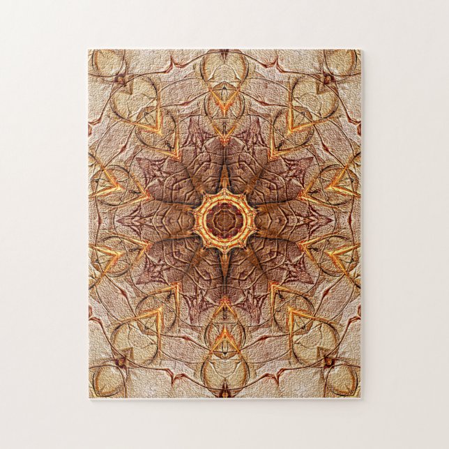 Quebra-cabeça Padrão de Mandala de Areia com Puzzle de Centro de (Vertical)