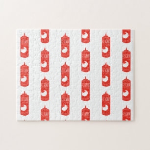 Quebra-cabeça Padrão De Molho De Ketchup Branco Vermelho Diverti