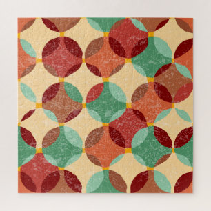Quebra-cabeça Padrão de mosaico circular, ilustração geométrica.