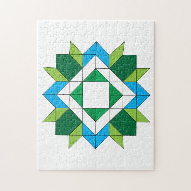Quebra-cabeça Padrão de Mosaico de Estrela de Colcha Geométrica  (Vertical)