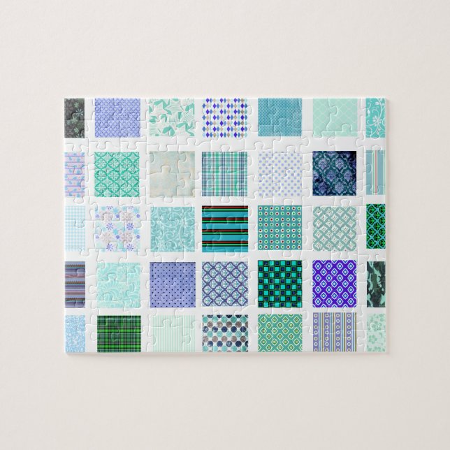 Quebra-cabeça Padrão de mosaico de quadrados azuis (Horizontal)