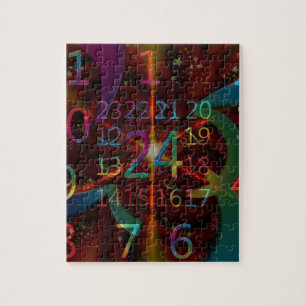 Quebra-cabeça Padrão de números psicadélicos, design de mesmeriz