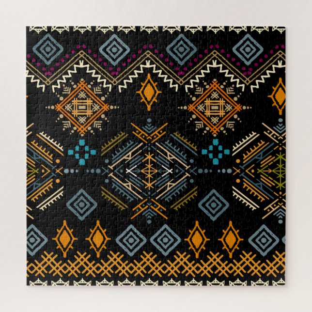 Quebra-cabeça Padrão De Ornamento De Boho Étnico Sem Olhos (Vertical)