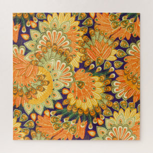 Quebra-cabeça Padrão de pano de vindima: textura aproximada.