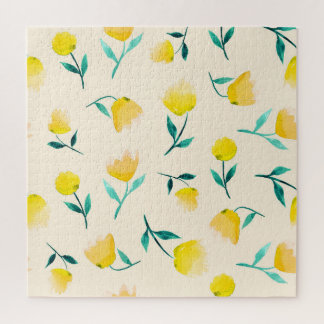 Quebra-cabeça Padrão de Peonia Floral de Abstrato de Aquarela