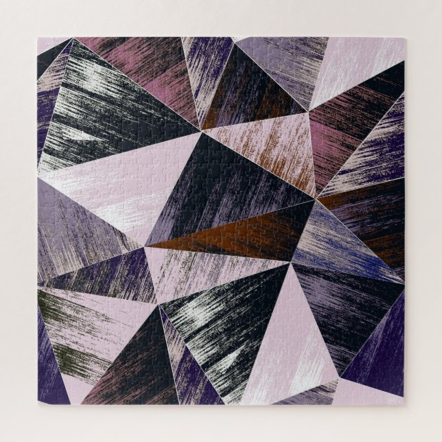 Quebra-cabeça Padrão de polígono abstrato, triângulos coloridos. (Vertical)