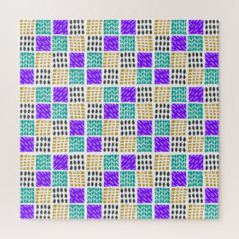 Quebra-cabeça Padrão de Quadrados Abstratos Geométricos Colorido