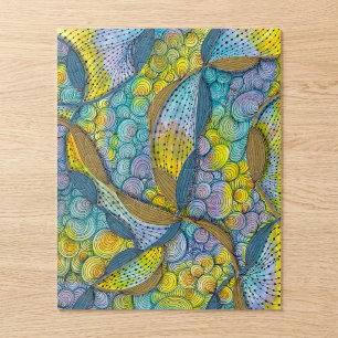 Quebra-cabeça Padrão de redemoinhos abstratos amarelo azul