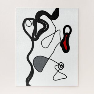 Quebra-cabeça Padrão de retenção: Abstrato preto, branco, Cinza