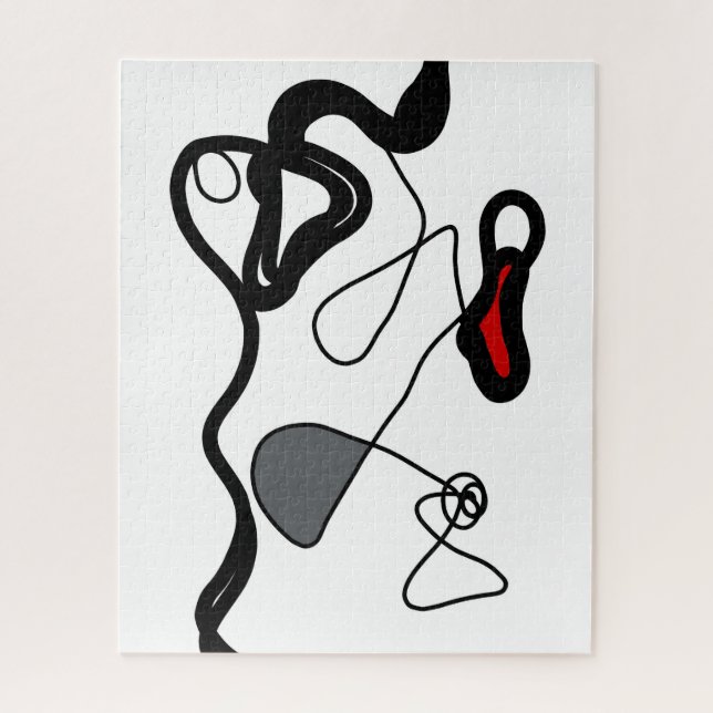 Quebra-cabeça Padrão de retenção: Abstrato preto, branco, Cinza  (Vertical)