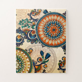 Quebra-cabeça Padrão de Retrô de Diversão Colorida Boho