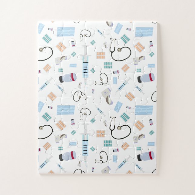 Quebra-cabeça Padrão de Suprimentos Médicos do Médico de Saúde (Vertical)