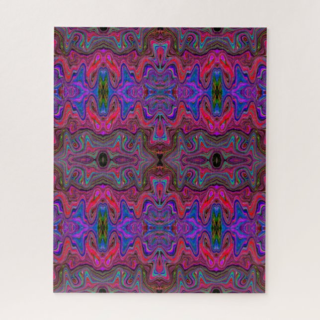 Quebra-cabeça Padrão de Triquete Vermelho Azul e Arco-Íris (Vertical)