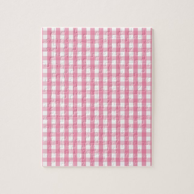 Quebra-cabeça Padrão de Verificação de Gingham Rosa (Vertical)