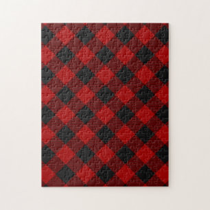 Quebra-cabeça Padrão de Xadrez de Buffalo Check Red Tartan