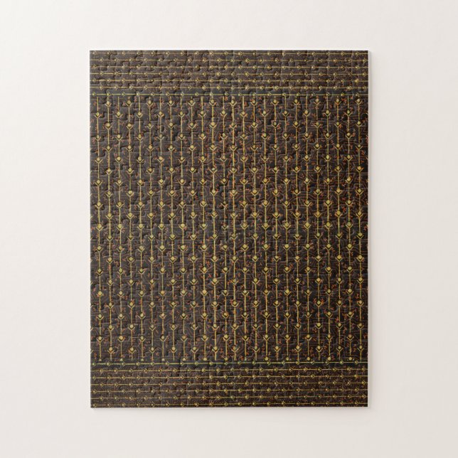 Quebra-cabeça Padrão decorativo do ouro Brown (Vertical)