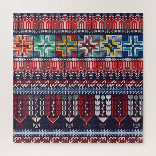 Quebra-cabeça Padrão do bordado palestino Motif. (Vertical)