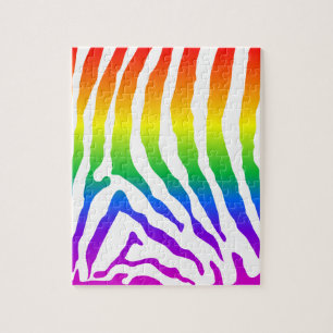 Quebra-cabeça Padrão do Rainbow Zebra