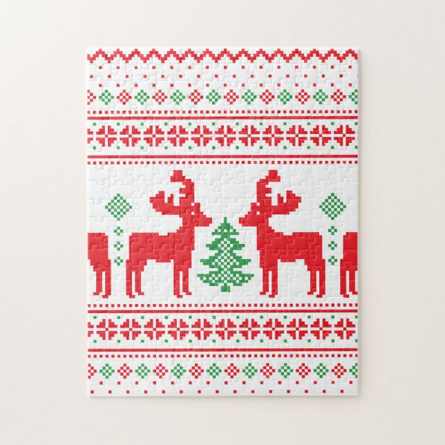 Quebra-cabeça Padrão Estético de Natal Pastel - Vibrações de Fer (Vertical)