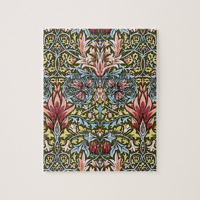 Quebra-cabeça Padrão Floral Cabeça de Cobra de William Morris (Vertical)