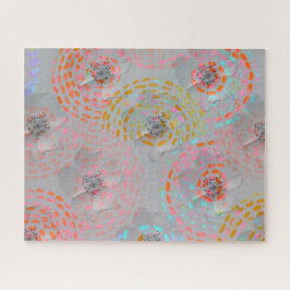 Quebra-cabeça Padrão floral colorido com linhas gráficas pontilh