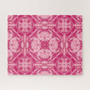 Quebra-cabeça Padrão Floral de Mandala de Abstrato cor-de-rosa s