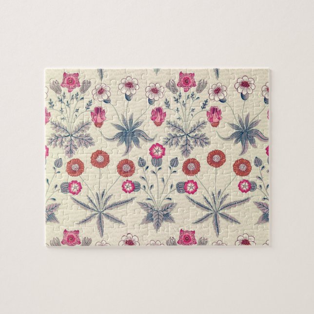 Quebra-cabeça Padrão Floral de Margarida de William Morris Verme (Horizontal)