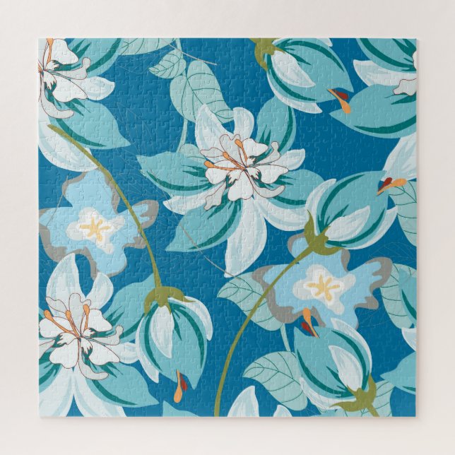 Quebra-cabeça Padrão floral, design de flor versátil. (Vertical)