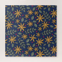 Padrão Floral Dourado Desenho Botânico
