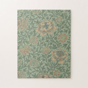 Quebra-cabeça Padrão Floral William Morris Grafton Verde Sálvia