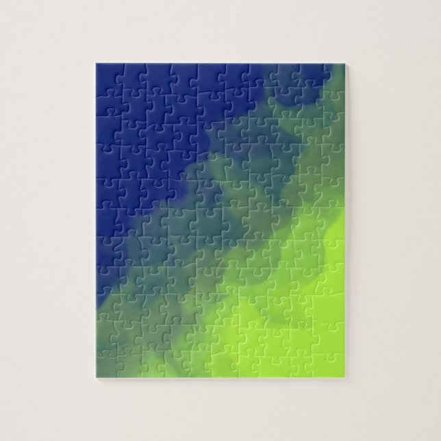 Quebra-cabeça Padrão Fumê Azul e Verde (Vertical)