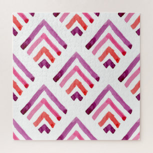 Quebra-cabeça Padrão Geométrico de Abstrato de Aquarelas