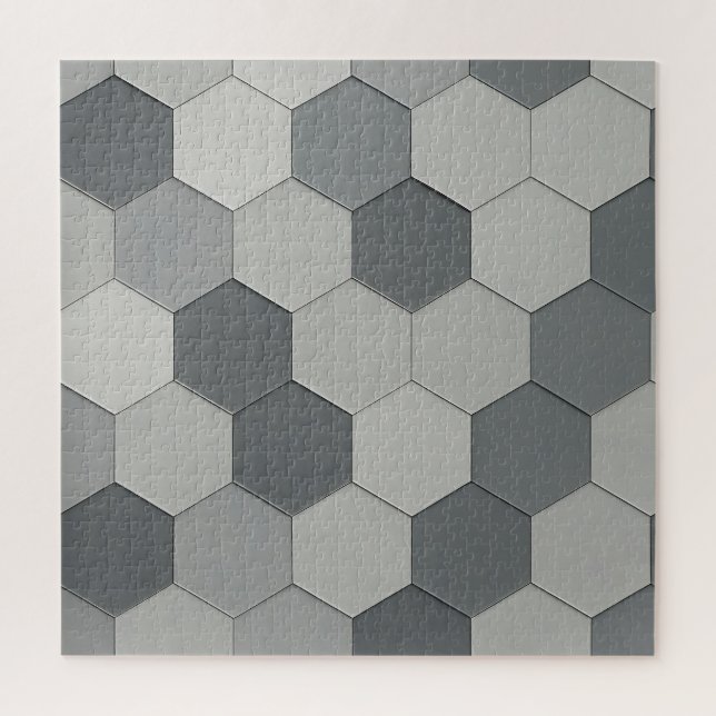Quebra-cabeça Padrão Geométrico Moderno de Azulejo Hexagonal (Vertical)