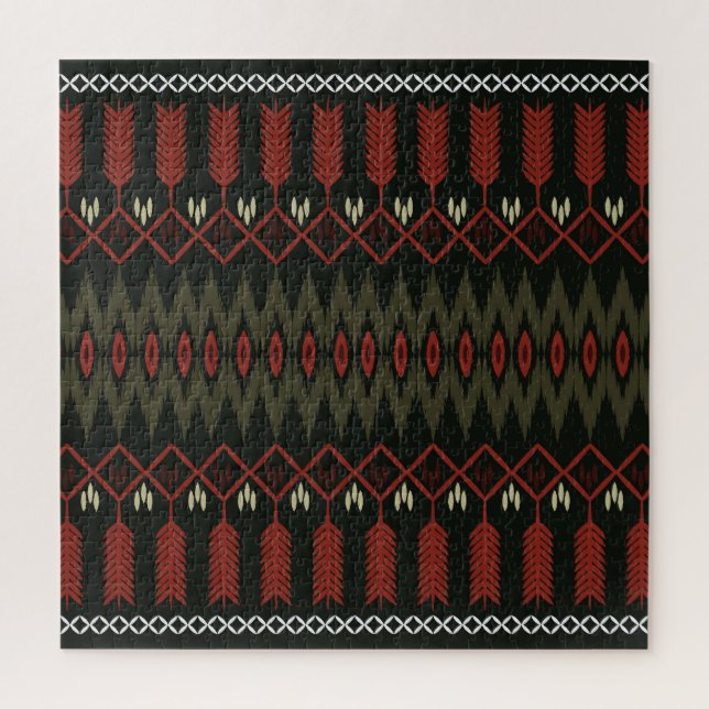Quebra-cabeça Padrão Ikat: Ornamento Étnico Geométrico (Vertical)